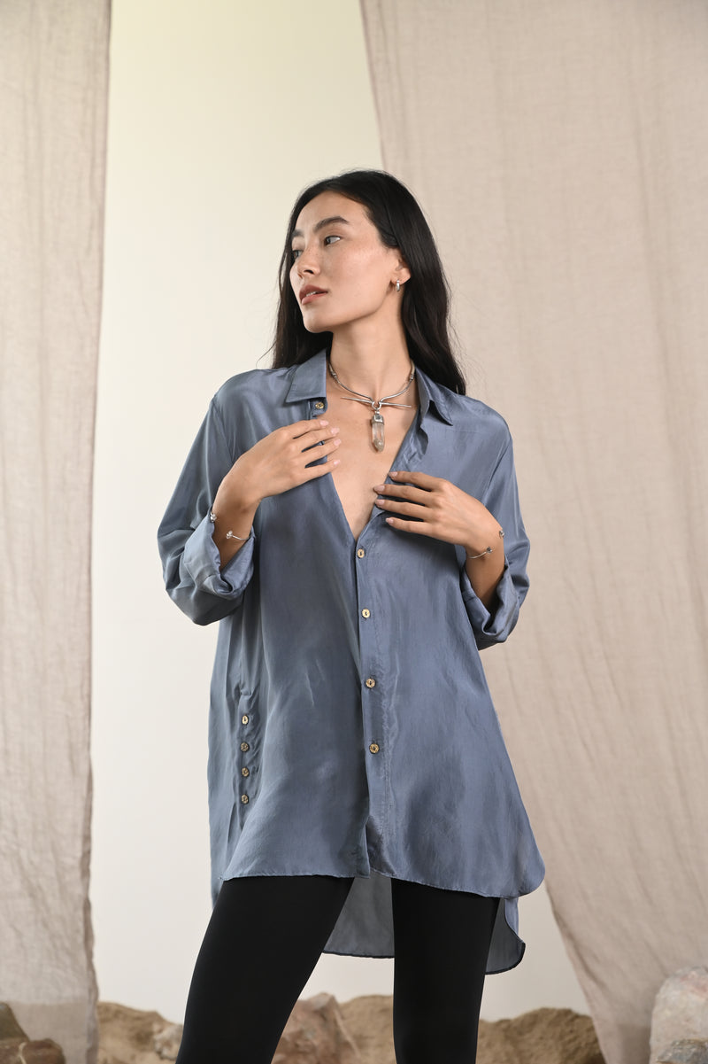 Habutai Shirt | Indigo