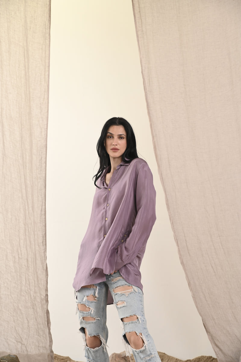 Habutai Shirt | Lilac
