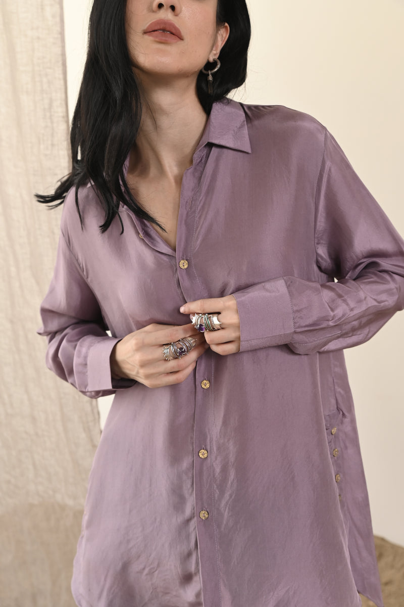 Habutai Shirt | Lilac