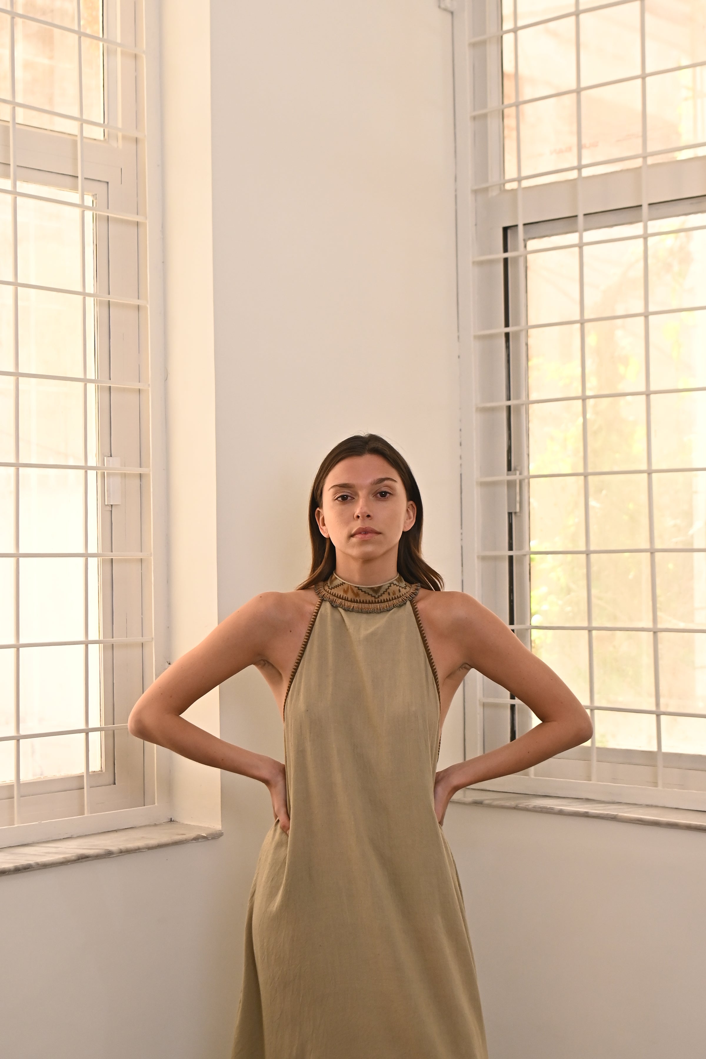 gathered halter dress other stories & OTHER STORIES Halterneck Gathered Tier Dress