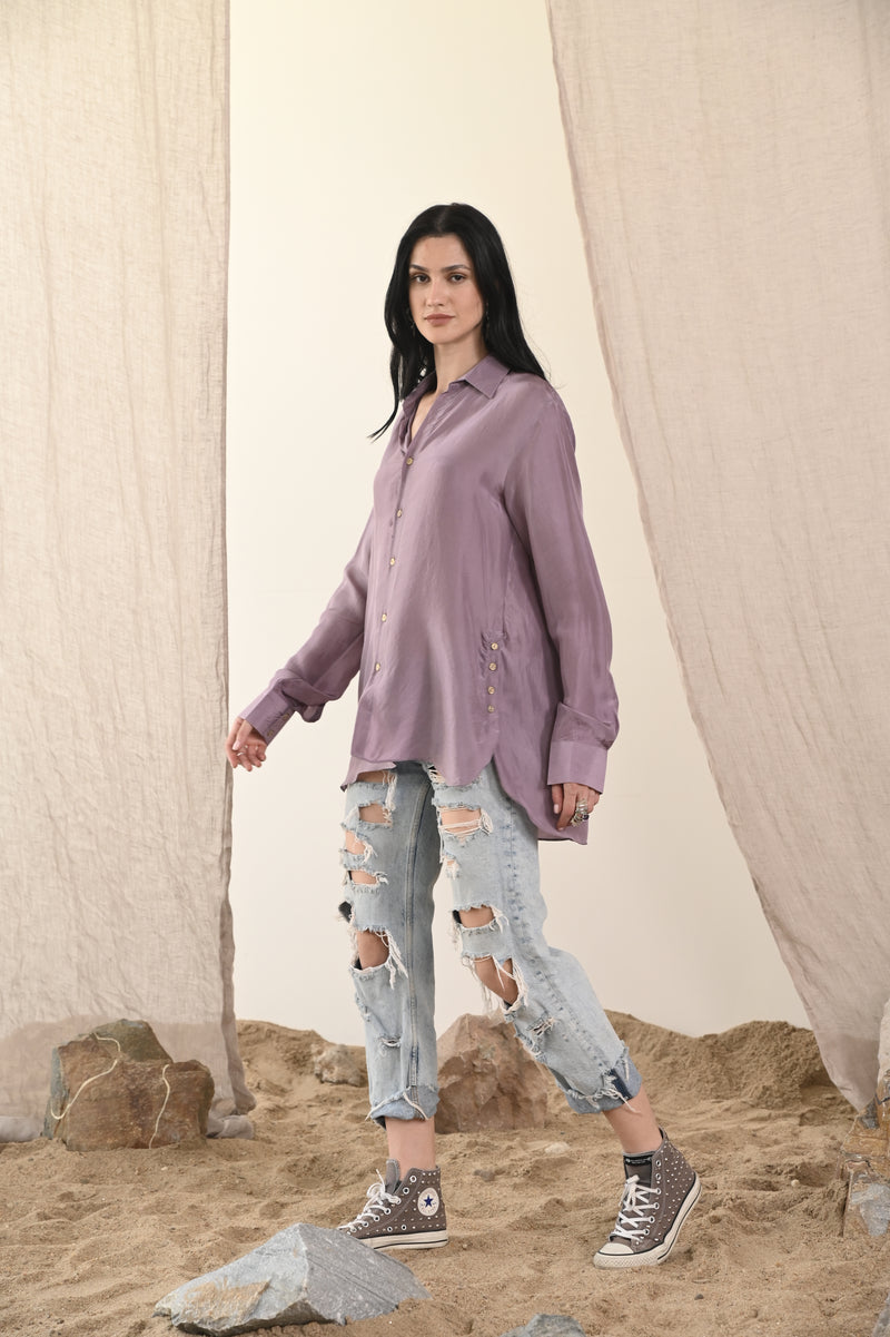 Habutai Shirt | Lilac
