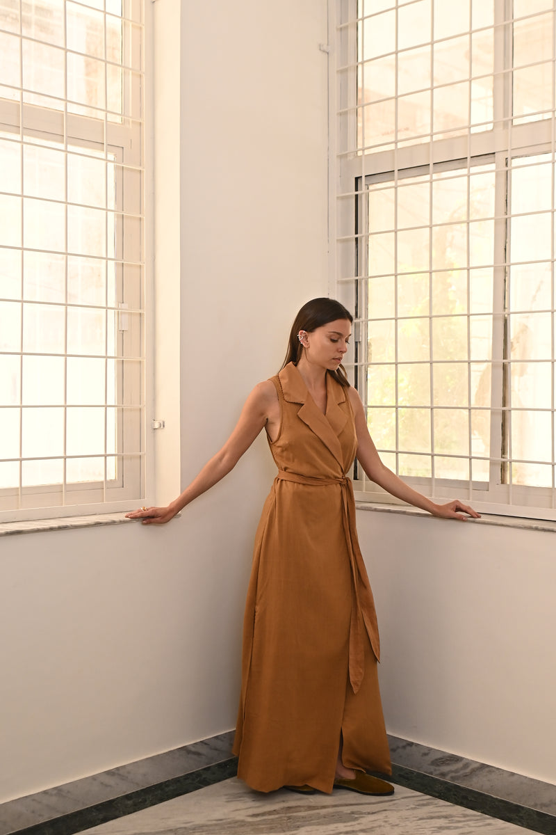 Layla Blazer Dress Saffron The White Raven