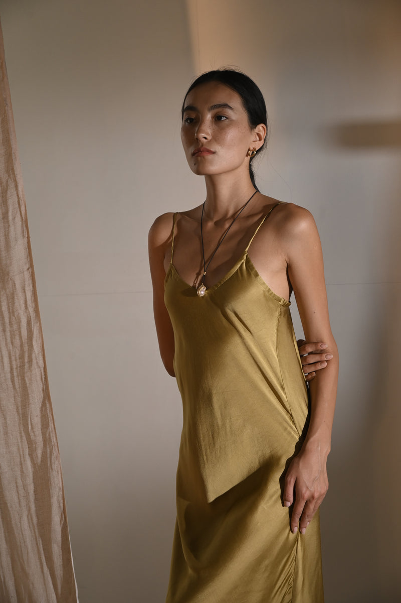 Rose Slip Dress | Dark Gold