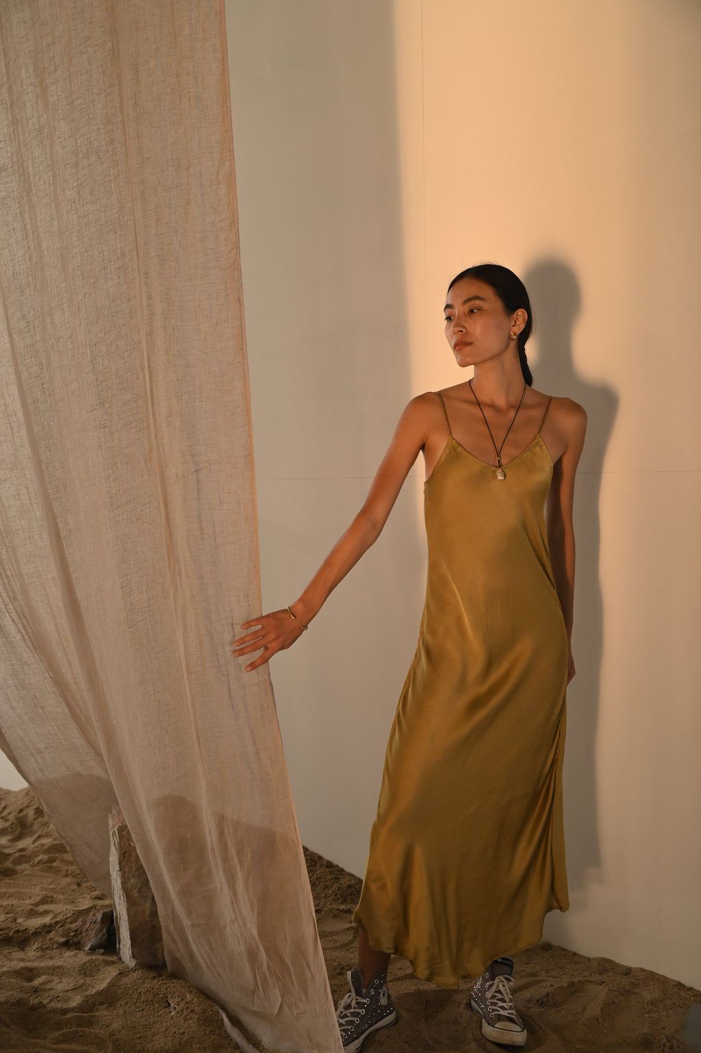 Rose Slip Dress | Dark Gold