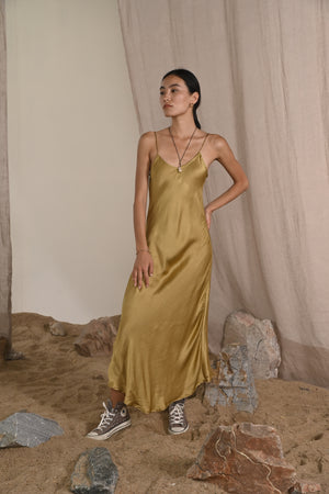 Rose Slip Dress | Dark Gold