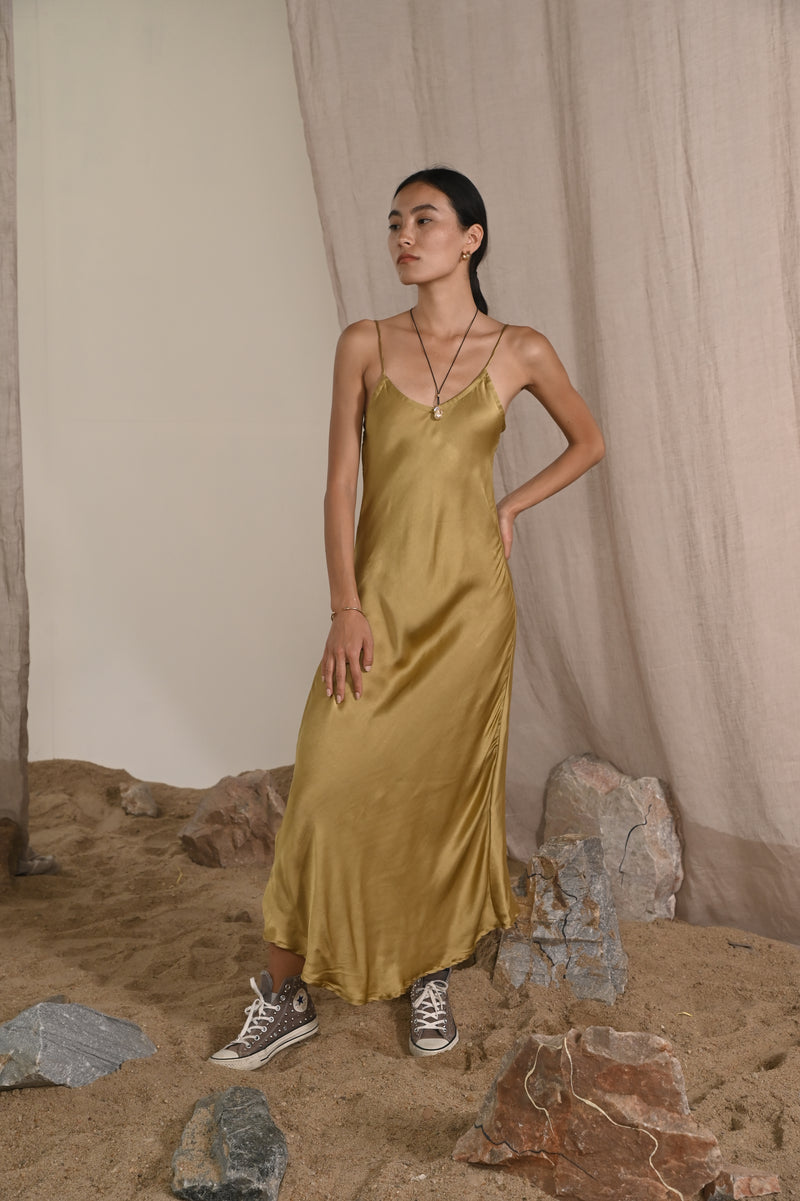 Rose Slip Dress | Dark Gold
