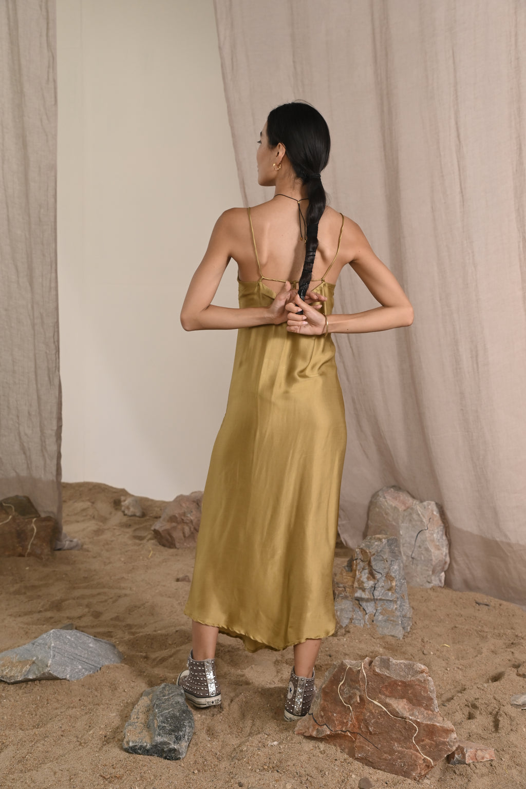 Rose Slip Dress | Dark Gold