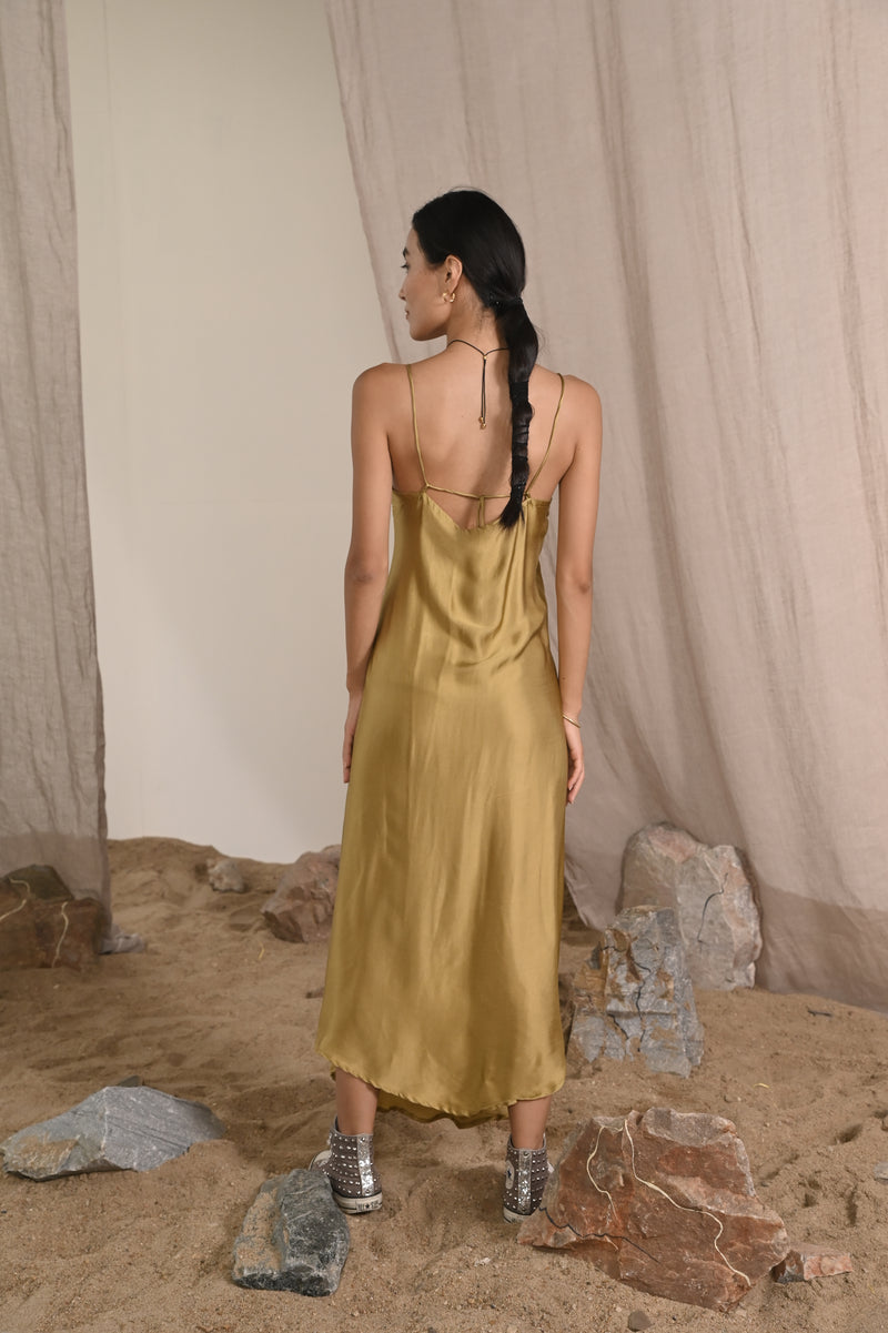 Rose Slip Dress | Dark Gold