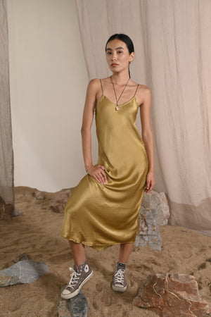 Rose Slip Dress | Dark Gold