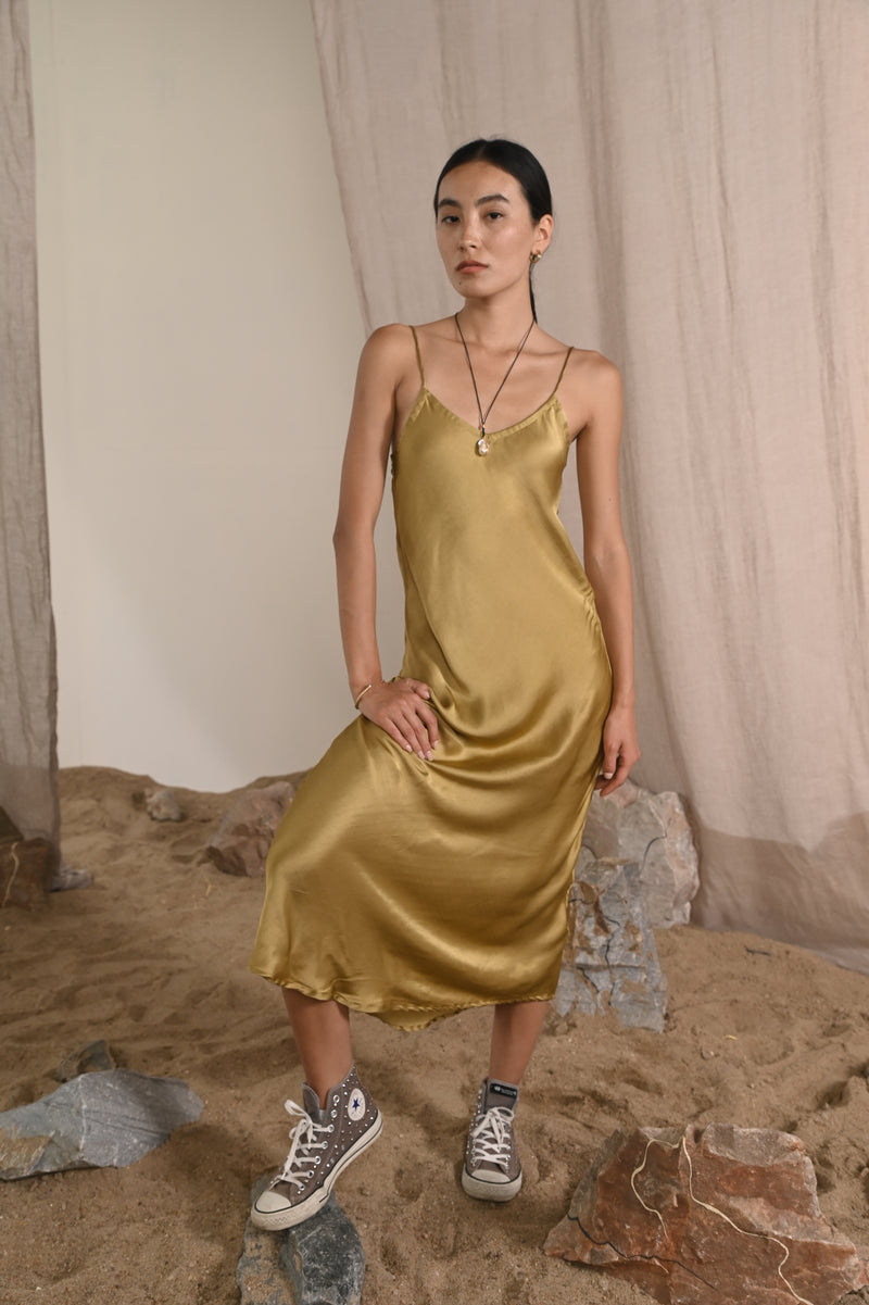 Rose Slip Dress | Dark Gold