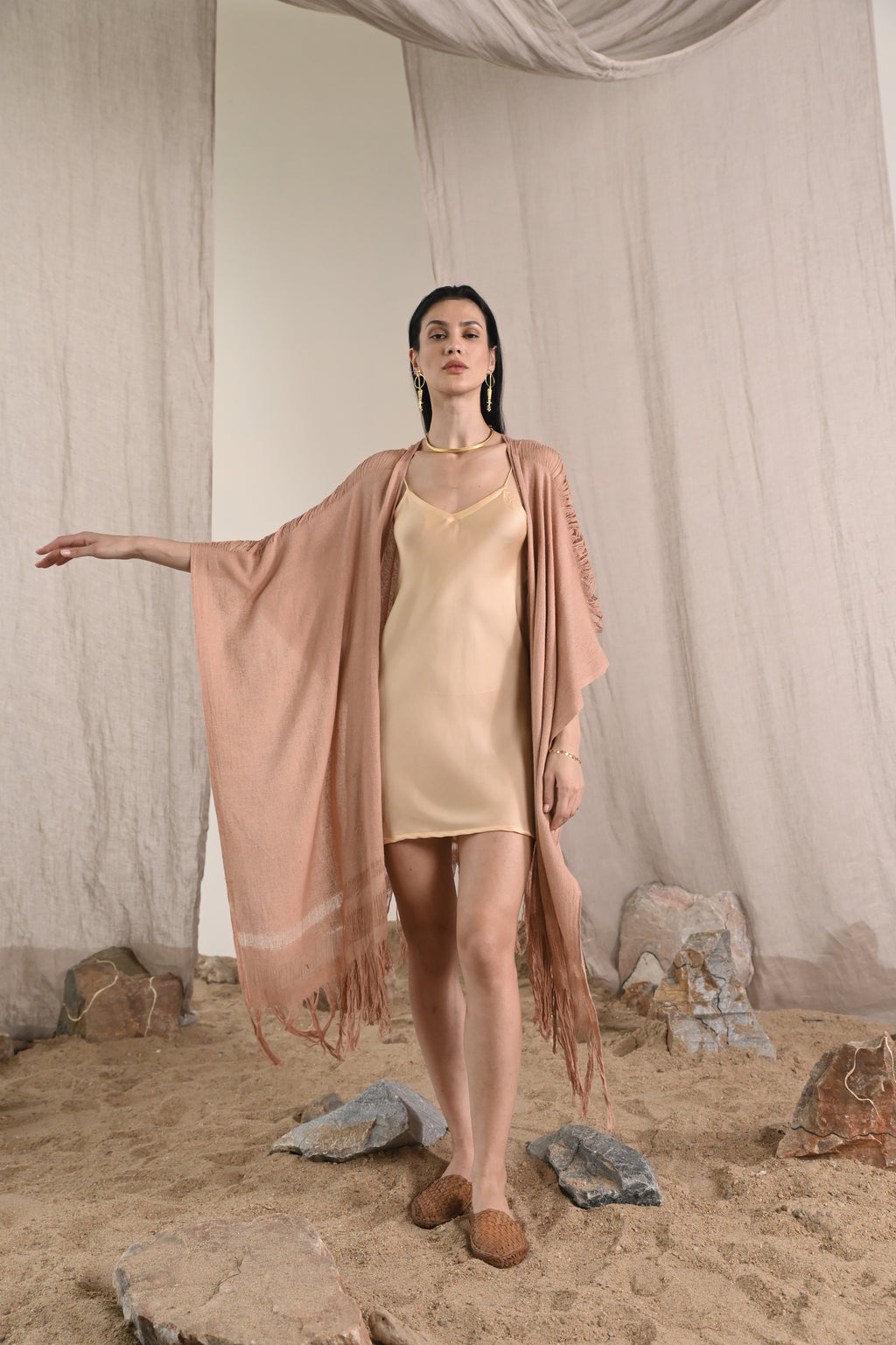 Short Rose Slip Dress | Champagne