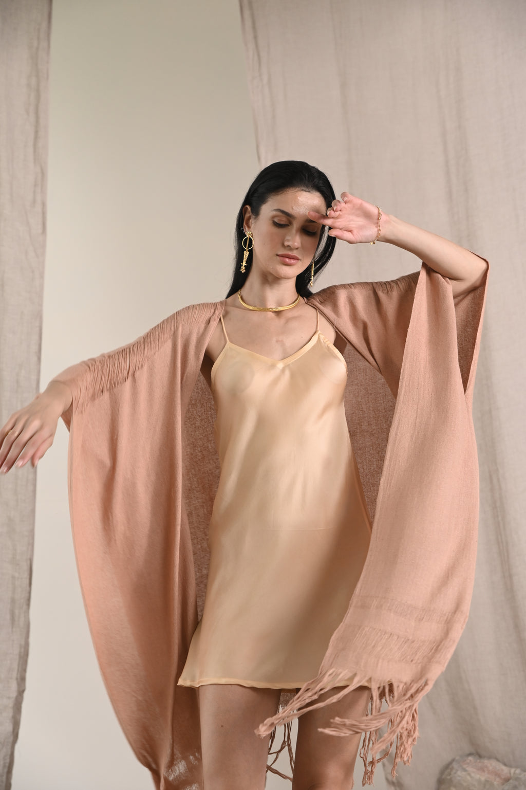 Short Rose Slip Dress | Champagne