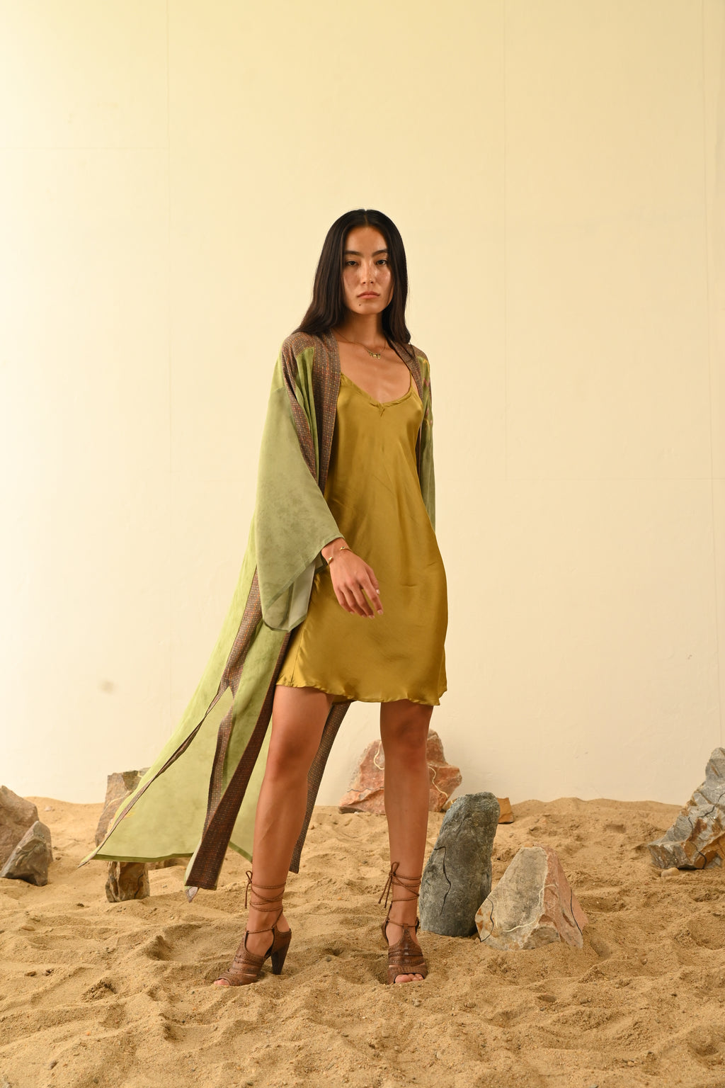 Short Rose Slip Dress | Dark Gold