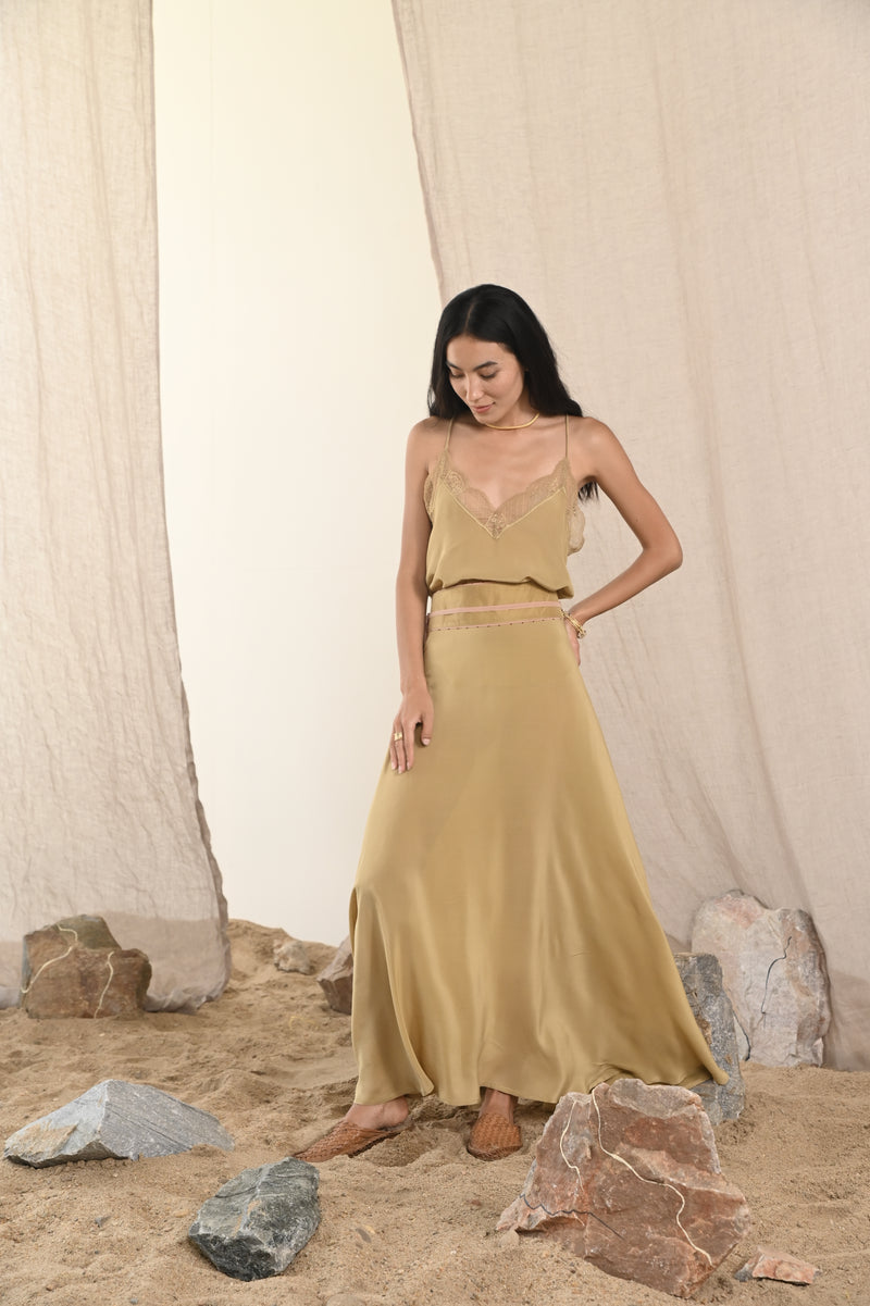 Verbena Skirt | Dark Gold