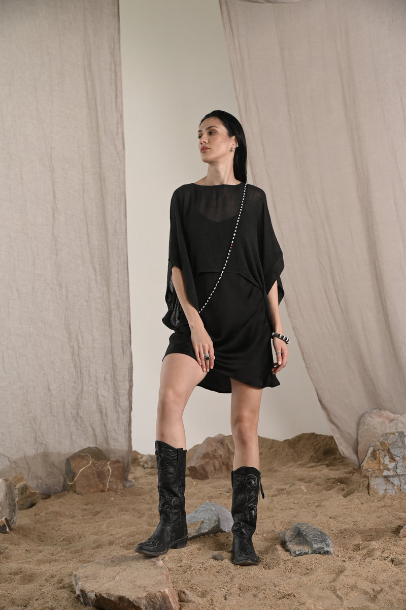 Short Rose Slip Dress Noir Elixir Collection The White Raven Women Clothing