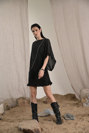 Short Rose Slip Dress Noir Elixir Collection The White Raven Women Clothing