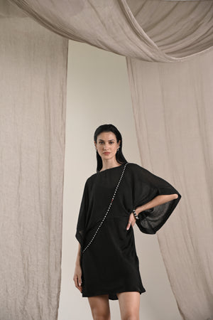 Short Rose Slip Dress Noir Elixir Collection The White Raven Women Clothing