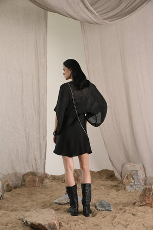 Short Rose Slip Dress Noir Elixir Collection The White Raven Women Clothing