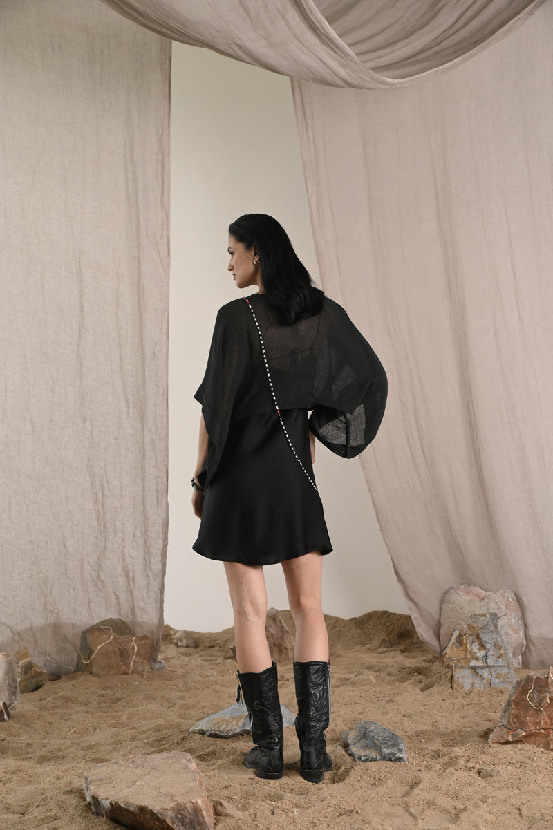Short Rose Slip Dress Noir Elixir Collection The White Raven Women Clothing