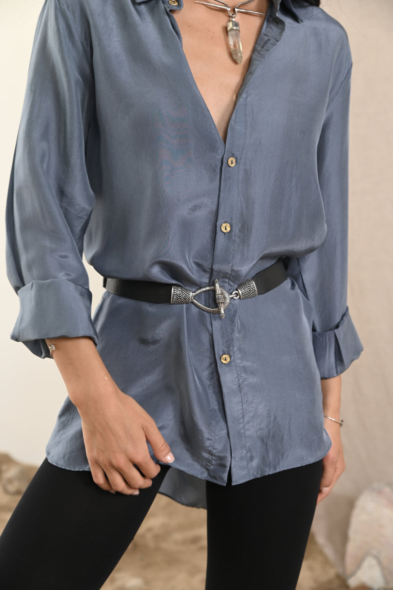 Habutai Shirt | Indigo