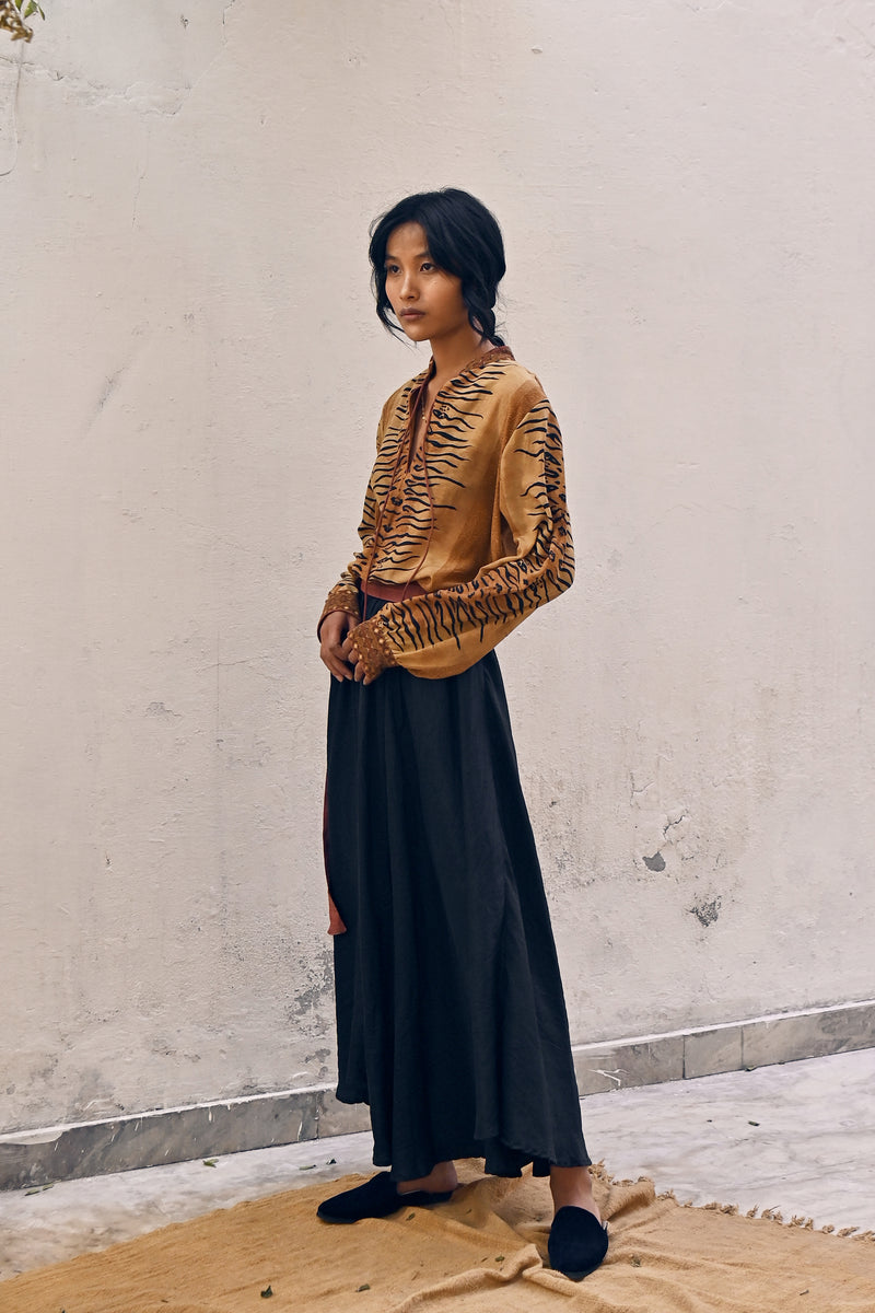 100% Habutai Silk Oleander Skirt from Savannah Collection by the White Raven Women Clothing