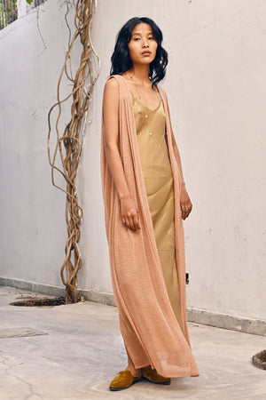 Rose Bush Fibers Hand Dyed Rose Slip Dress from Savannah Collection by the White Raven Women Clothing