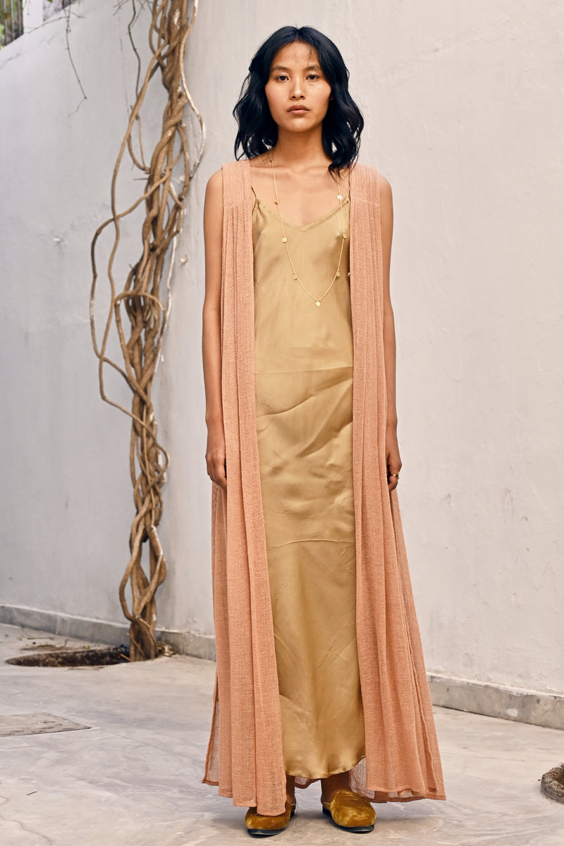 Rose Bush Fibers Hand Dyed Rose Slip Dress from Savannah Collection by the White Raven Women Clothing