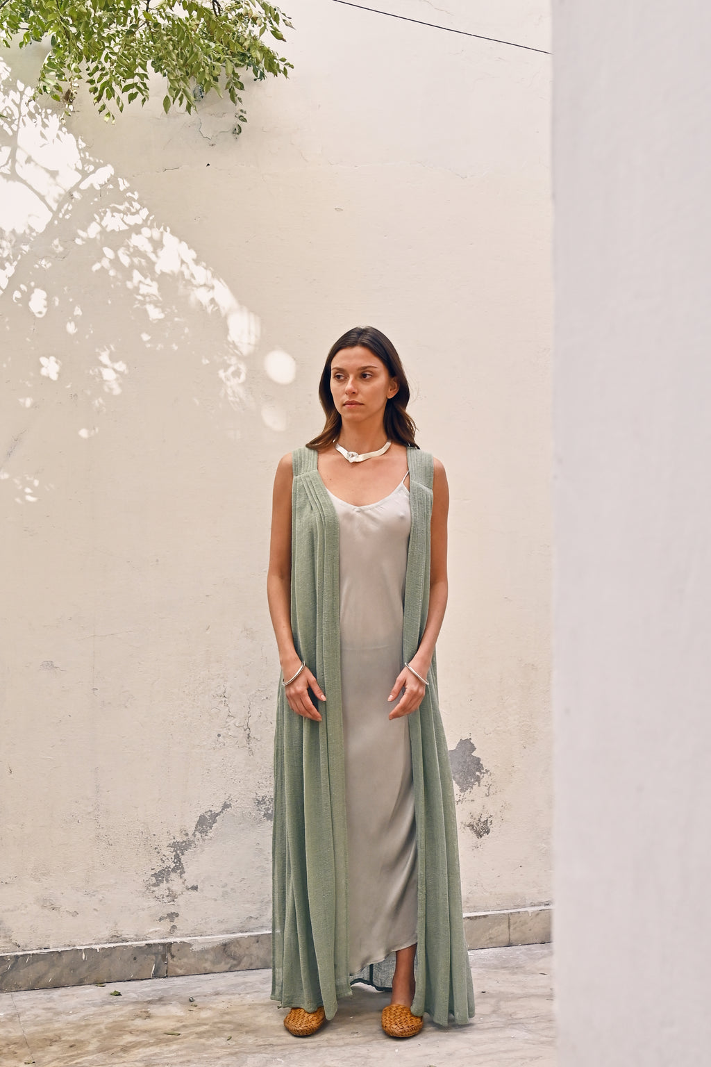 Rose Bush Fibers Hand Dyed Rose Slip Dress from Savannah Collection by the White Raven Women Clothing