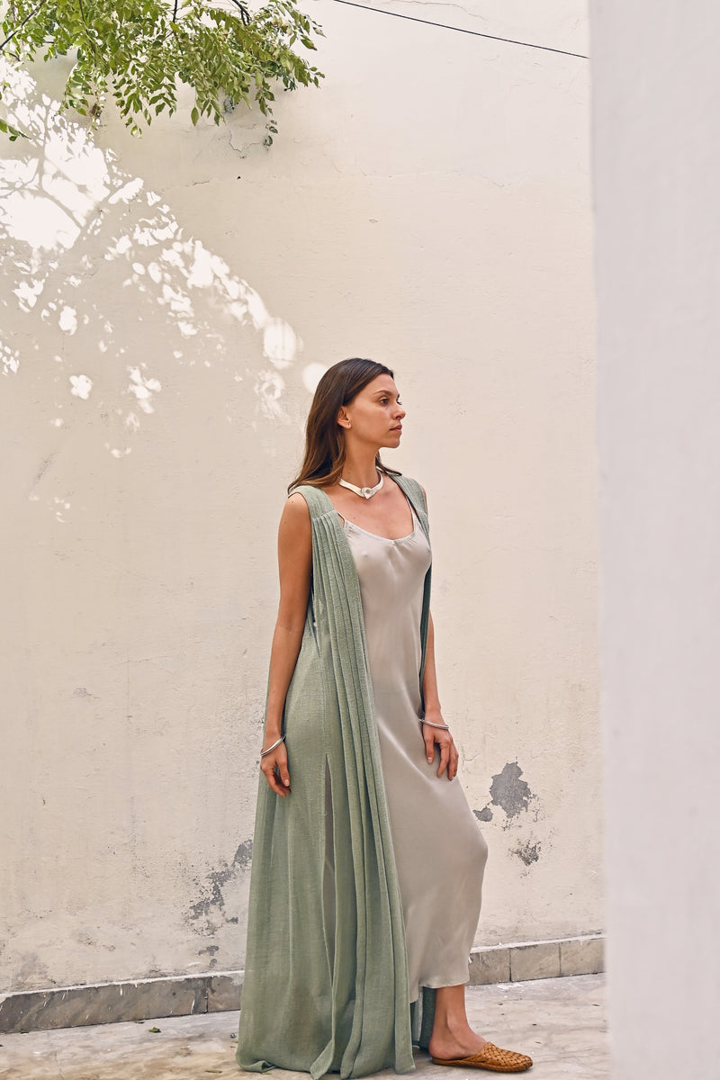 100% Raw Silk Aura Wrap from Savannah Collection by The White Raven Women Clothing